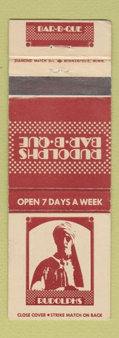 Matchbook Cover - Rudolph's BBQ Minneapolis St Paul MN WEAR