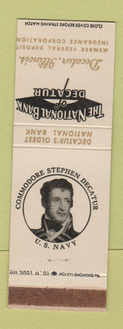 Matchbook Cover - National Bank of Decatur Commodore Stephen IL