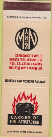 Matchbook Cover - Norfolk Western Railway Steam Locomotives