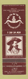 Matchbook Cover - Longhorn Ranch Cornwells Heights PA Buffalo Bill Cody WEAR