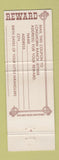 Matchbook Cover - Longhorn Ranch Cornwells Heights PA Buffalo Bill Cody WEAR