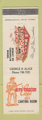Matchbook Cover - Kit Carson Cafe Chehalis WA