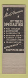 Matchbook Cover - Steuben Tavern New York City