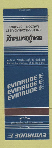 Matchbook Cover - Evinrude Boat Motors Les Bauxbateaux Lauzon QC