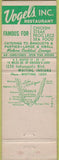 Matchbook Cover - Vogel's Whiting IN