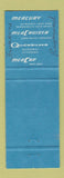Matchbook Cover - Mercury Boat Motors Martial Gauthier Chicoutimi Nord QC WEAR