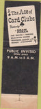 Matchbook Cover - Normandie Club Gardena CA poker casino