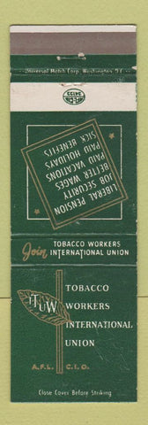 Matchbook Cover - Tobacco Workers International Union Washington DC