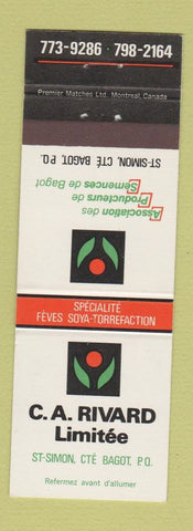 Matchbook Cover - CA Rivard Limited St Simon Bagot QC agriculture