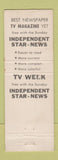 Matchbook Cover - Independent Star Newspaper CA
