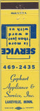 Matchbook Cover - Gephart Appliance Service Lakeville MN