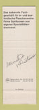 Matchbook Cover - Weinbaugenossenschaft Schinznach Bad SAMPLE Switzerland
