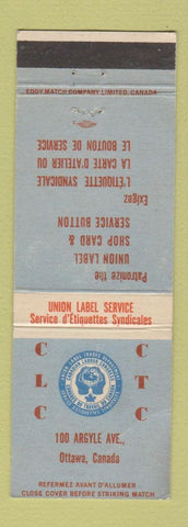 Matchbook Cover - CLC CTC Union Canadian Ottawa ON WEAR
