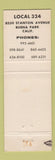 Matchbook Cover - Retail Clerks Union Buena Park CA