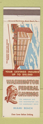 Matchbook Cover - Washington Federal Savings Miami Beach FL George