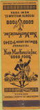 Matchbook Cover - Nan MacKenzie Food New York City
