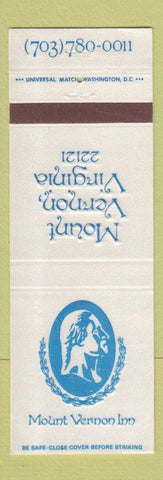 Matchbook Cover - Mount Vernon Inn VA George Washington