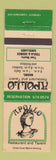 Matchbook Cover - Apollo Restaurant Tavern Sudbury ON WEAR