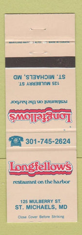 Matchbook Cover - Longfellow's Restaurant St Michaels MD