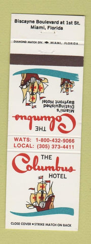 Matchbook Cover - Columbus Hotel Miami FL