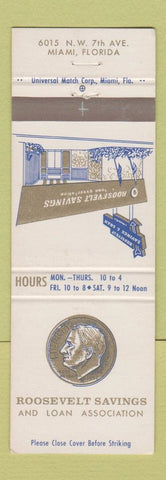 Matchbook Cover - Roosevelt Savings and Loan Miami FL Franklin D