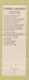 Matchbook Cover - Sargents Products Waverly OH Cement Mortar Brick