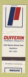 Matchbook Cover - Dufferin Concrete Products Hamilton ON