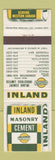 Matchbook Cover - Inland Masonry Cement Edmonton Calgary Regina Saskatoon