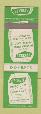 Matchbook Cover - EZ Crete Concrete Mortar Mix Solvang CA