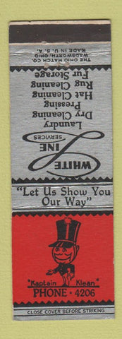 Matchbook Cover - Kaptain Klean White Line Laundry