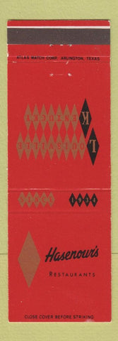 Matchbook Cover - Hasenour's Restaurants Louisville KY
