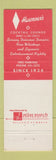 Matchbook Cover - Hasenour's Restaurants Louisville KY