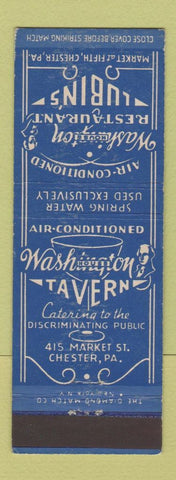 Matchbook Cover - Washington House Restaurant Chester PA
