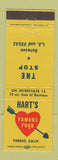 Matchbook Cover - Hart's Famous Foods Yermo CA