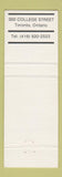 Matchbook Cover - Don Quijote Restaurant Toronto ON