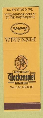 Matchbook Cover - Restaurant Glockenspiel Kitzbuhel Seefeld Tirol Austria SAMPLE