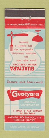 Matchbook Cover - Guacyara Moderna Churrascaria Salo Paulo Brazil restaurant