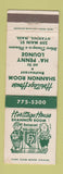 Matchbook Cover - Heritage House Shannon Room Restaurant Hyannis MA