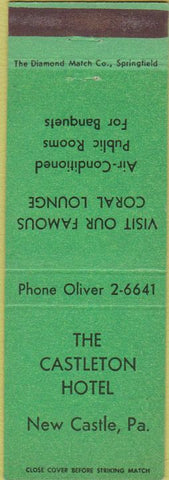 Matchbook Cover - Castleton Hotel New Castle PA