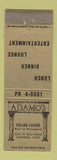 Matchbook Cover - Adamo's Italian Restaurant Anaheim CA