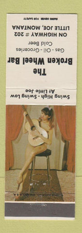 Matchbook Cover - Broken Wheel Bar Little Joe MT pinup