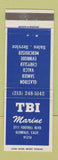 Matchbook Cover - TBI Marine Glendale CA