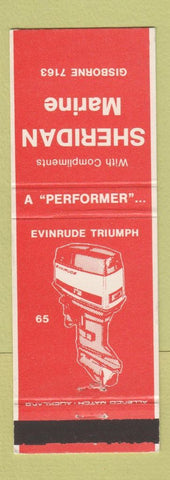 Matchbook Cover - Sheridan Marine Gisborne New Zealand Evinrude Boat Motors