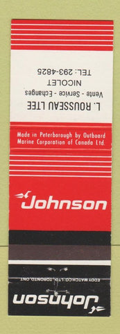 Matchbook Cover - Johnson Boat Motors L Rousseau Nicolet QC