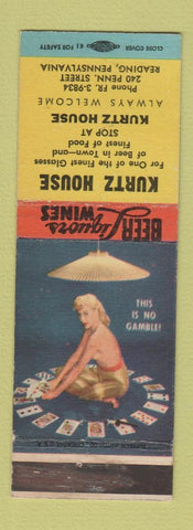 Matchbook Cover - Kurtz House Reading PA pinup