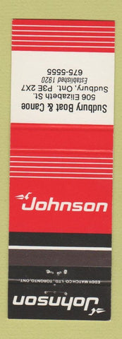 Matchbook Cover - Johnson Boat Motors Sudbury ON