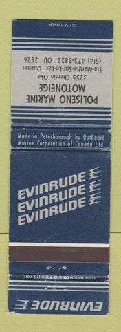Matchbook Cover - Evinrude Boat Motors Ste Marthe Sur Le Lac QC  WEAR