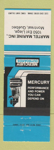 Matchbook Cover - Mercury Boat Motors Martel Marine Montreal QC