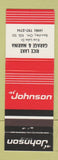 Matchbook Cover - Johnson Boat Motors Rice Lake Garage Bewdley ON