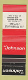 Matchbook Cover - Johnson Boat Motors JB Pothier & Fils St Tite QC